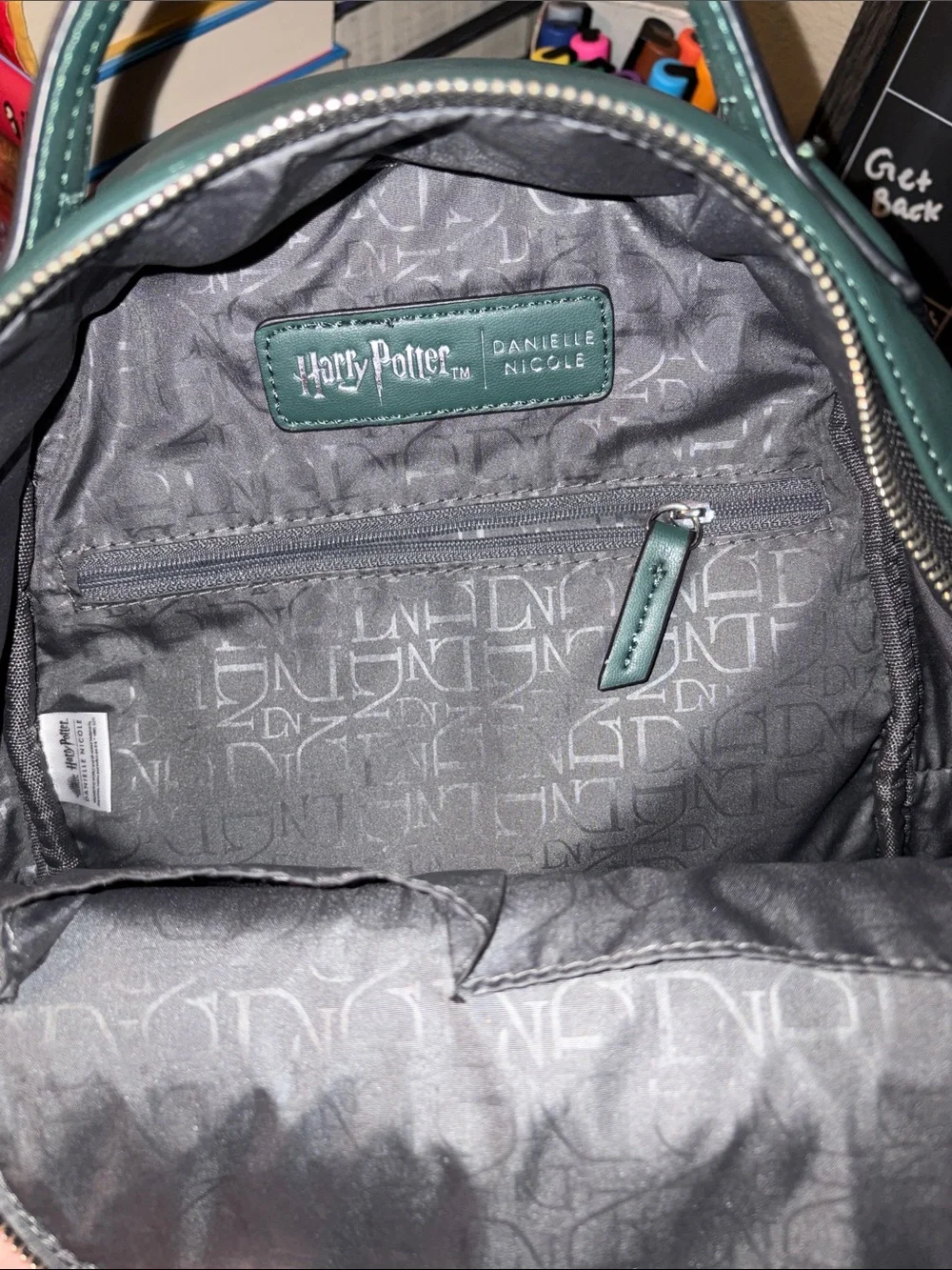 New Harry Potter World Wizarding Universal official Green Quilted Mini Backpack